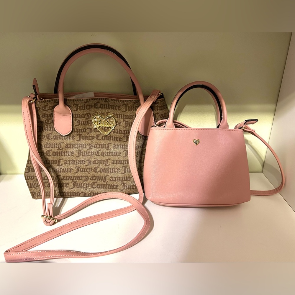 Matching Juicy Couture Pink Hers & Mini Hers Purse Set
